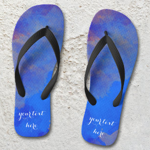 Chanclas Indigo Blue Lavender Abstract Watercolor