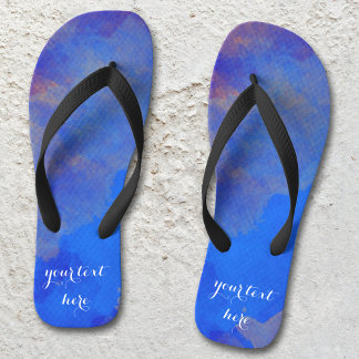 Chanclas Indigo Blue Lavender Abstract Watercolor