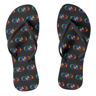 Chanclas Infinidad vibrante con mariposa arco iris sobre ne