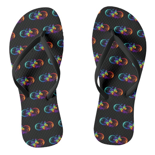 Chanclas Infinidad vibrante con mariposa arco iris sobre ne (Plantilla)