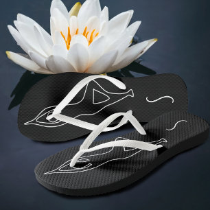 Chanclas Instructor de yoga personalizado Black Flip Flops