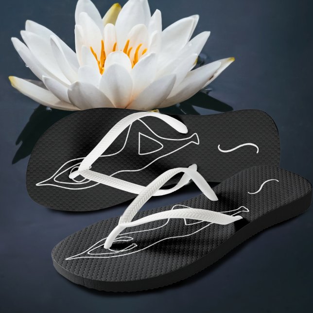Chanclas Instructor de yoga personalizado Black Flip Flops (Subido por el creador)