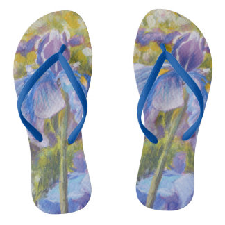 Chanclas Irises: azul, violeta, amarillo-verde—Flip Flops