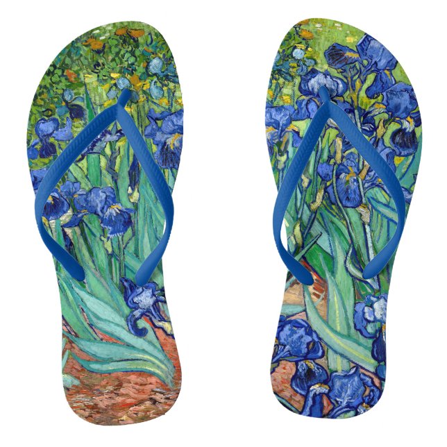 Chanclas Irises Vincent van Gogh Pintura Flip Flops (Plantilla)
