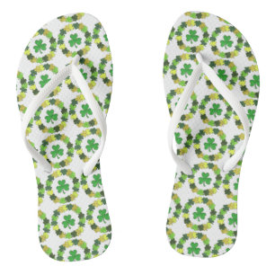 Chanclas Irlandés Green Shamrock St. Patrick's Day Wreath