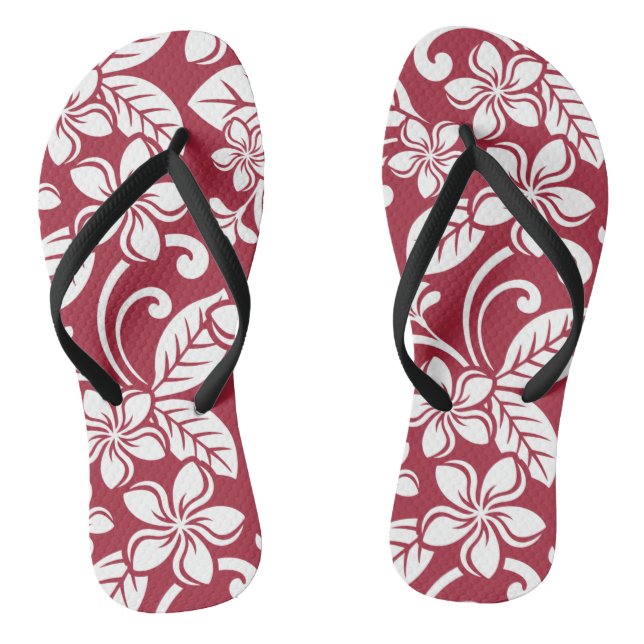 Chanclas ISLAND PLUMERIA (CARDINAL RED) Par de Flip Flops (Plantilla)