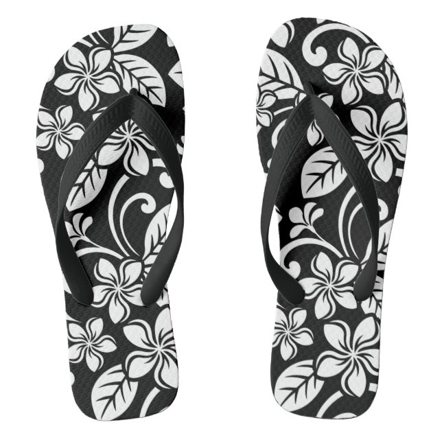 CHANCLAS ISLAND PLUMERIA (NEGRO) (Plantilla)