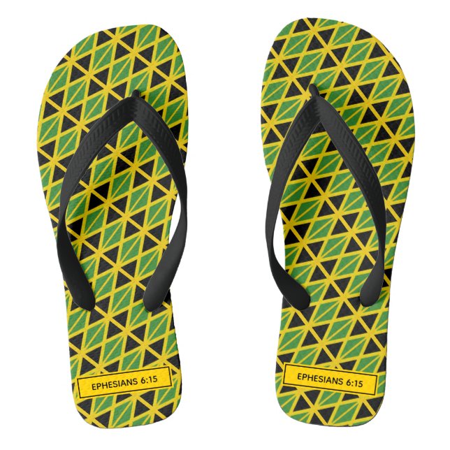 Chanclas JAMAICA FLAG Personalizado patriótico Carnaval de  (Plantilla)