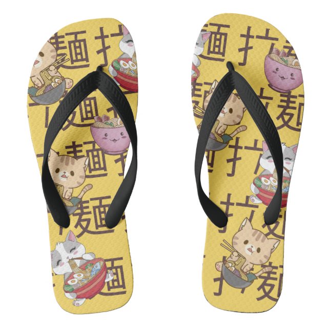 Chanclas Japanese Kawaii Anime Cat Ramen Noodles (Plantilla)