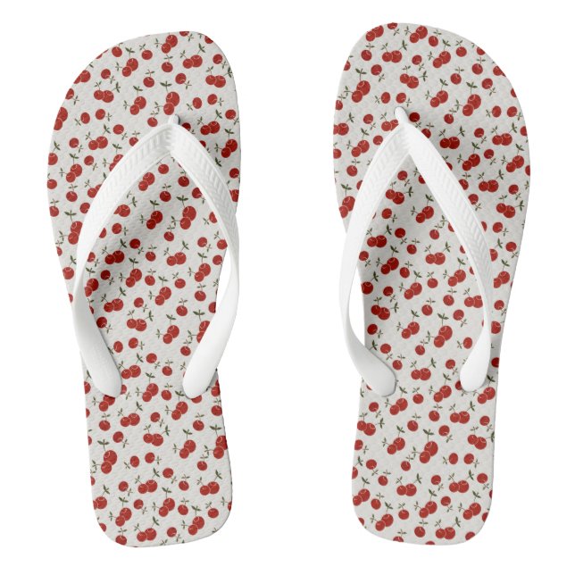 Chanclas Jardín de cerezas rojas de verano dulce (Plantilla)
