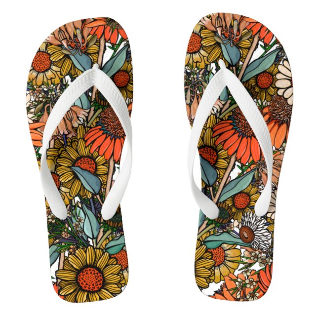 Chanclas Jardín de flores silvestres de Bush australiano (Plantilla)