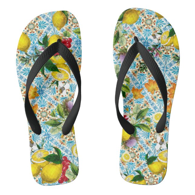 Chanclas Jardín de limón siciliano vintage (Plantilla)