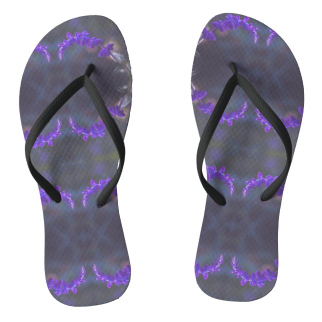 Chanclas Jardín floral púrpura (Plantilla)