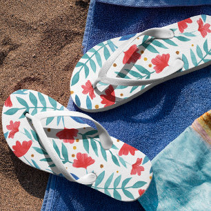 Chanclas Jardín mágico - rojo y turquesa