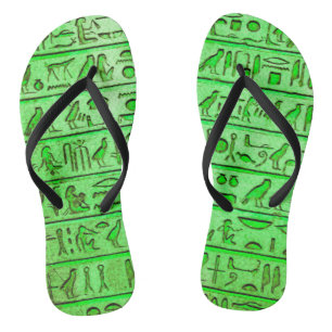 Chanclas Jeroglíficos Egipcios De Flip Verde