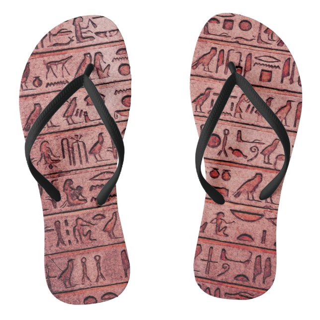 Chanclas Jeroglifos Egipcios Ancianos Rojos Flip Flops (Plantilla)