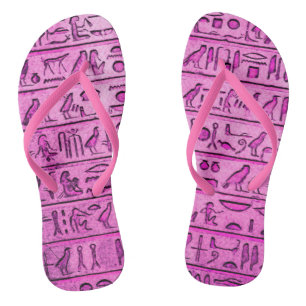 Chanclas Jeroglifos Egipcios Antiguos Flip Púrpura
