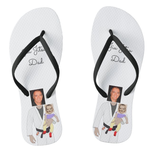 Chanclas Jiu Jitsu Dad Fotos y texto escrito a mano (Plantilla)