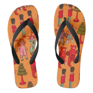 Chanclas Juguete Navideño Antiguo Niños Juegan