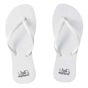 Chanclas Just Married Wedding Marriage Slippers