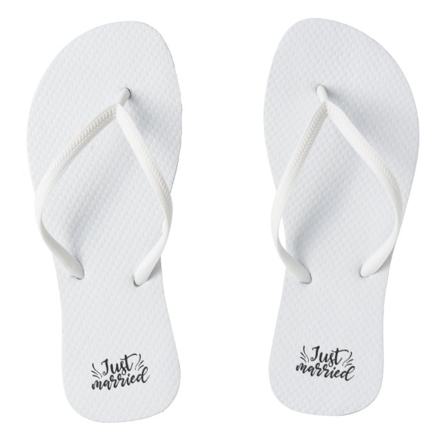 Chanclas Just Married Wedding Marriage Slippers (Plantilla)