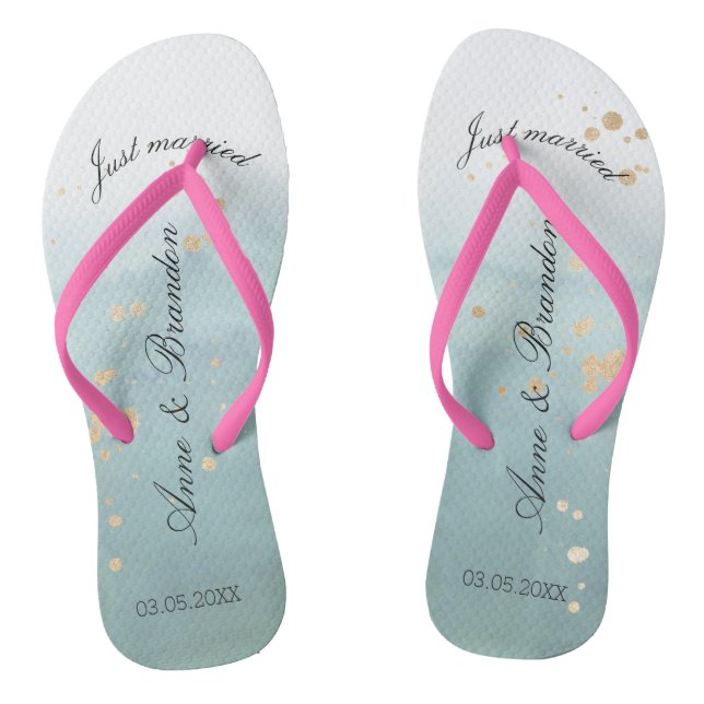 Chanclas Justamente married Flip personalisierbare fracaso (Plantilla)