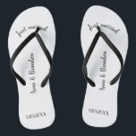 Chanclas Justamente married personalisierbare<br><div class="desc">Personalisierbare Flip fracaso como regalo para Brautpaar.</div>