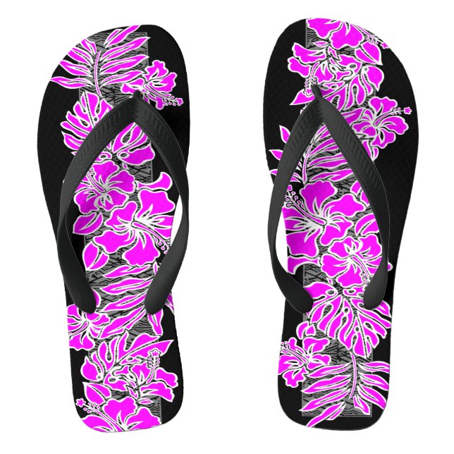Chanclas Kalaheo Hawai Hibiscus Tapa Magenta (Plantilla)