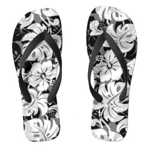 Chanclas Kalakaua Border Hawai Hibiscus Black