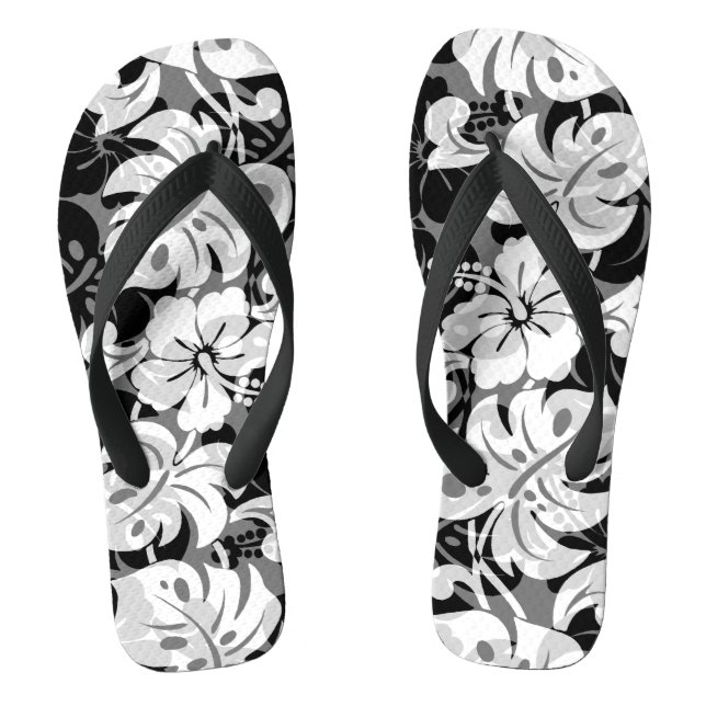 Chanclas Kalakaua Border Hawai Hibiscus Black (Plantilla)