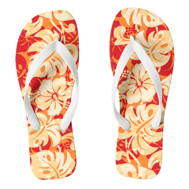 Chanclas Kalakaua Border Hawaiian Hibiscus Red (Plantilla)