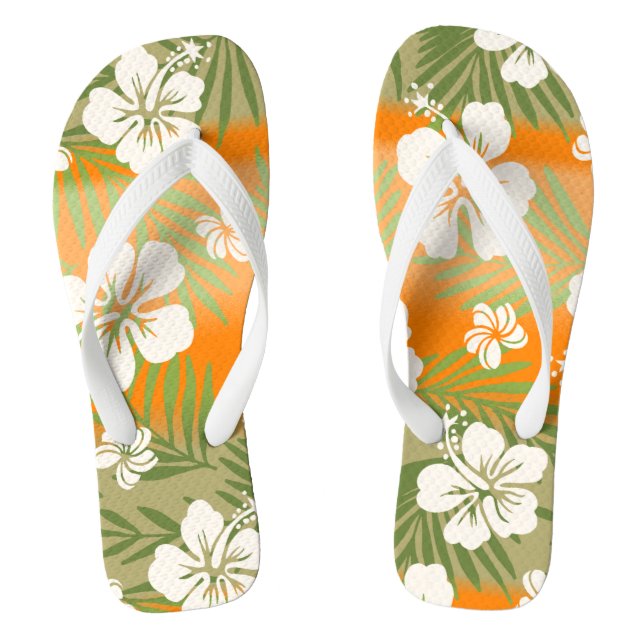 Chanclas Kalani Tie Dye Blend Tropical Hibiscus - Naranja (Plantilla)