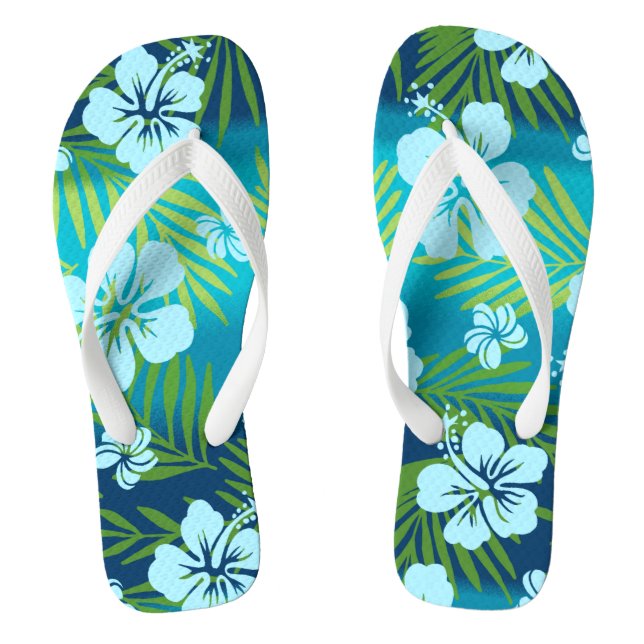 Chanclas Kalani Tie Dye Mezcla Hibiscus Tropical - Verde az (Plantilla)
