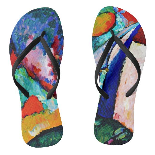 Chanclas Kandinsky - La Cascada, obra de arte colorida, (Plantilla)