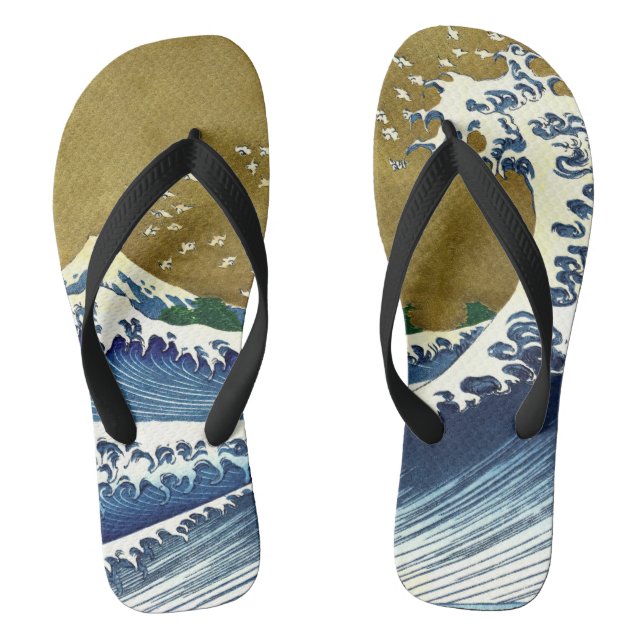 Chanclas Katsushika Hokusai - Ola grande de color (Plantilla)