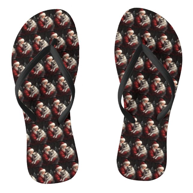 Chanclas Keeshond Con Navidades festivos de Santa Claus (Plantilla)