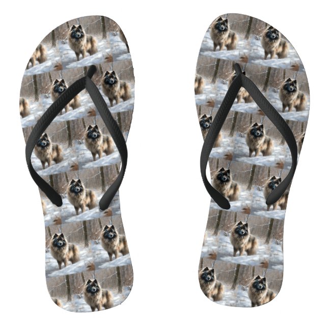 Chanclas Keeshond Let It Snow Navidades (Plantilla)