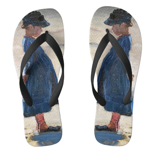 Chanclas Kroyer - Niña pequeña de pie en la playa Skagen (Plantilla)