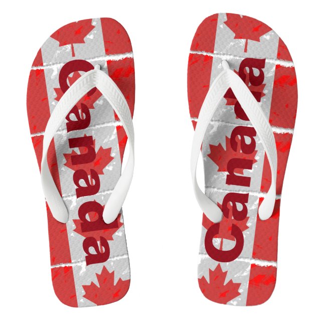 Chanclas La bandera canadiense con Canadá imprimió en rojo (Plantilla)