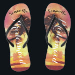 Chanclas La dama de honor Tropical Sunset Beach Personaliza<br><div class="desc">Beach Wedders Favors Flip Flops - el mejor favor para sus invitados! Para cambiar el texto,  utilice la opción de personalización. Para obtener cambios de texto más extensos,  como cambios en el tipo de letra,  color de fuente o diseño de texto,  elija la opción personalizar.</div>