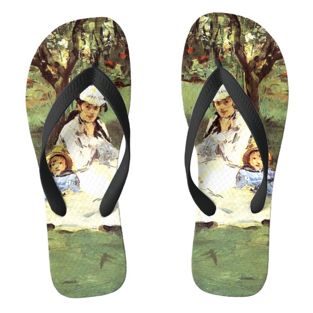 Chanclas La familia Monet en su jardín Edouard Manet (Plantilla)