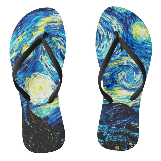 Chanclas La famosa pintura de Van Gogh, Noche Starry, (Plantilla)