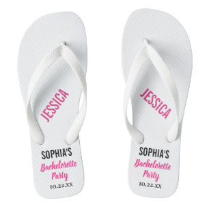 Chanclas La fiesta de la soltera favorece la tipografía mod