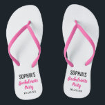 Chanclas La fiesta de la soltera favorece la tipografía mod<br><div class="desc">Estos modernos chanclas de tipografía son un perfecto y simple agradecimiento a cualquier novia que esté teniendo un fiesta de soltero durante el verano o en la playa. Personaliza con el nombre de la novia y la fecha de la fiesta de la soltera.</div>