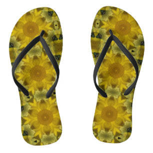 Chanclas La flor del sol estalla dorada