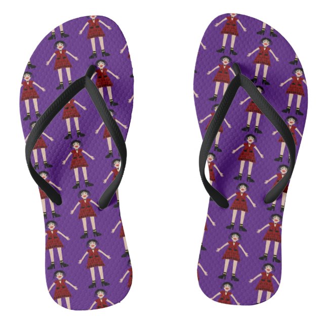 Chanclas La gótica dama de vampiro de Halloween está estamp (Plantilla)