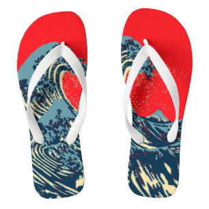 Chanclas La gran ola de Hokusai con estilo artístico de esp
