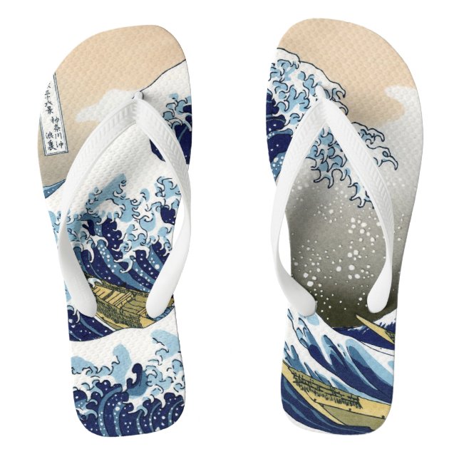 Chanclas La gran ola de Kanagawa Hokusai Ukiyo-e (Plantilla)