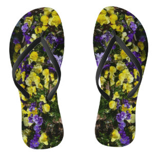 Chanclas La ladera de los Pansies morado y amarillo