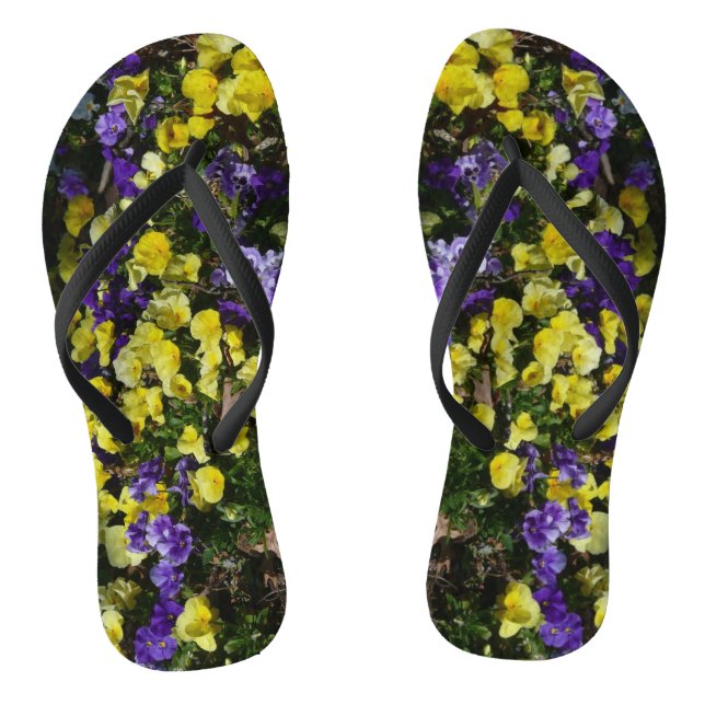 Chanclas La ladera de los Pansies morado y amarillo (Plantilla)